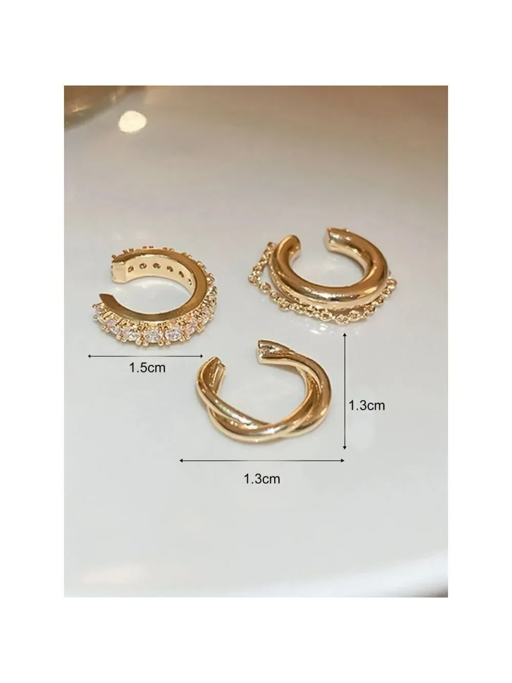 Ear Cuff 3 Pieces Temperament Style Inlaid Diamond Cubic Zirconia Ear Bone Clip
